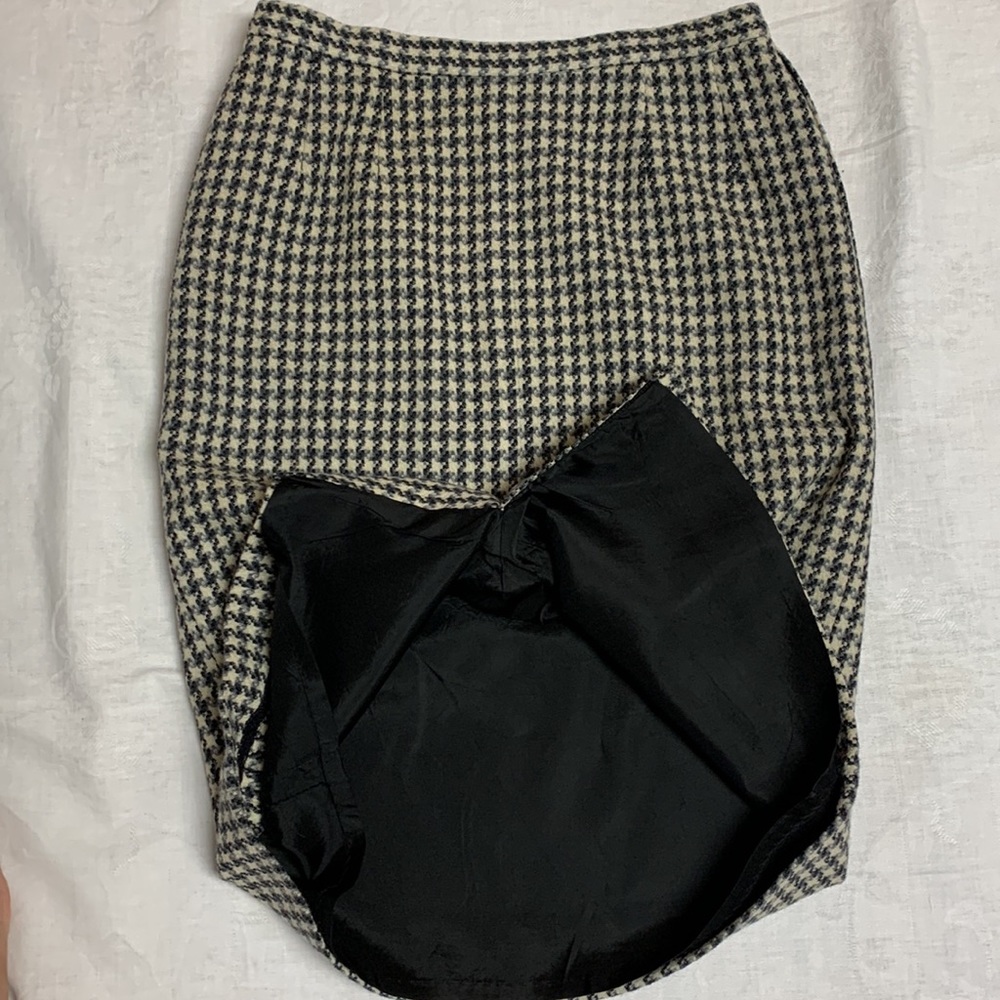 Pendleton 100%Virgin Wool Houndstooth Pencil 70s … - image 7